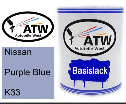 Nissan, Purple Blue, K33: 1L Lackdose, von ATW Autoteile West.